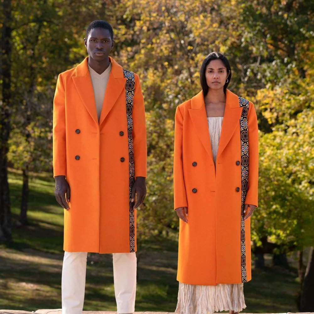 Was Him by Tan France - XS Ludlow Coat in Tangerine